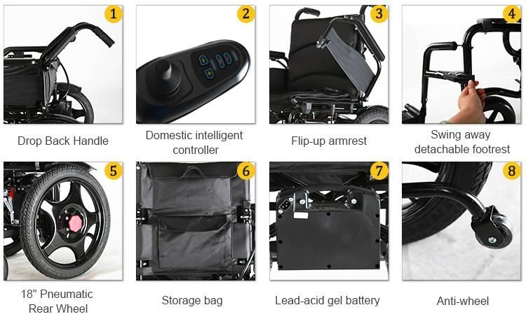 Ce Certificate Lightweight Portable Folding Mobility Power Wheelchair to Distributor