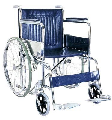 Lightweight Folding Steel Manual Wheelchair for Disabled