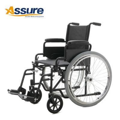 Functional Manual Folding Commode Wheelchair with Reclining Backrest