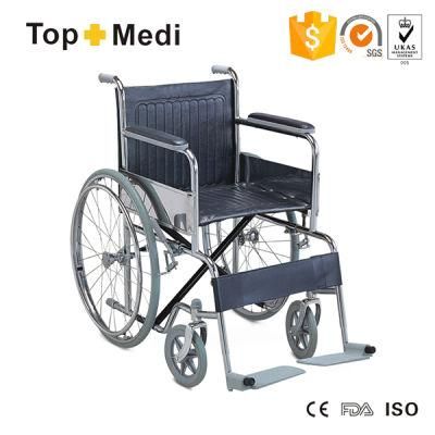 Hot Sale Cheap Handicapped Manual Steel Wheelchair