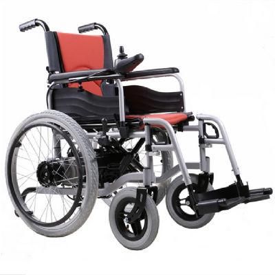 Health Care Supplies Motorised Foldable Electric Power Wheelchair with Solid Wide Wheels for Disabled