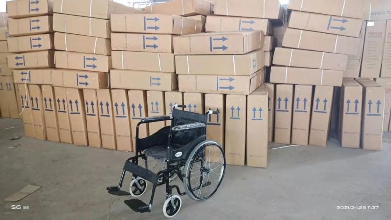 China Best Seller Cheapest Steel Used Hospital Manual Folding Wheelchair