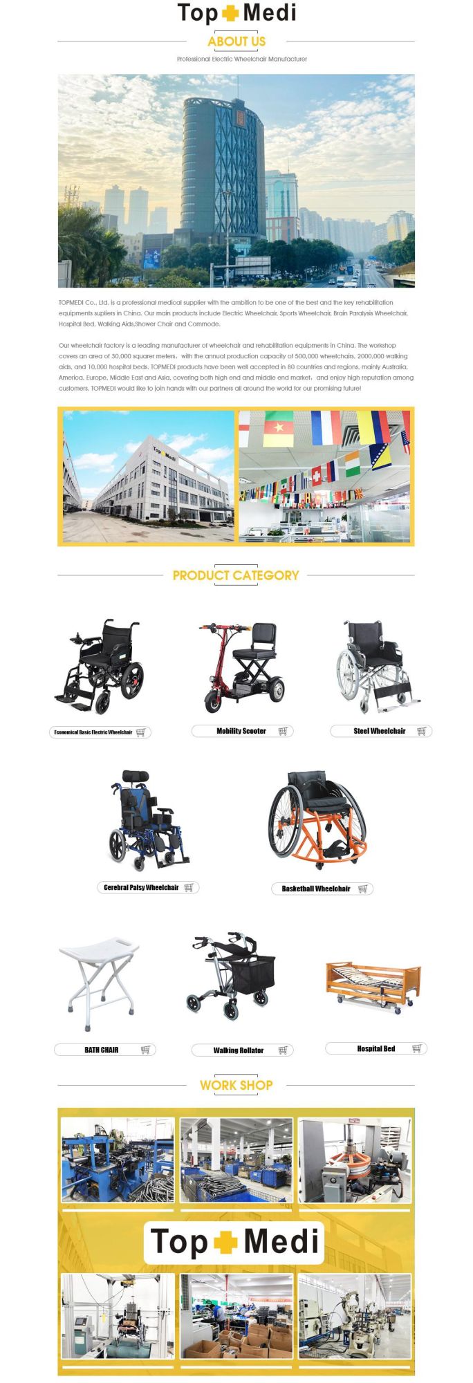 Cerebral Palsy High Back and Height Adjustable Aluminum Wheelchair