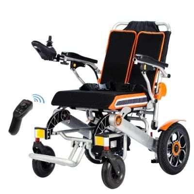 Hot Selling Aluminum Alloy Lightweight Wheelchair Folding Power Remote Control Electric Wheelchair
