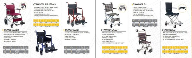 Elderly Disabled Medical Manual Fold Aluminum Wheelchair