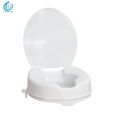 Commode Chair - Raised Toilet Seat with Lid, White, 2/4/6-Inches