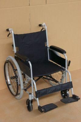 Outdoor Travel Aluminium Manual Folding Portable Wheelchair with CE Certificate