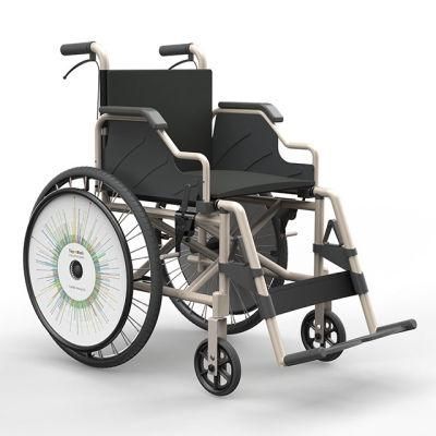 Topmedi Folding Lightweight Aluminum Manual Wheelchair for Disabled