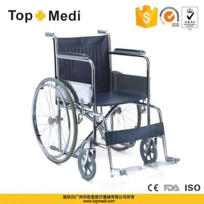 High Quality 18&quot; Seat Width Detachable Steel Wheelchair with Spoken Wheel