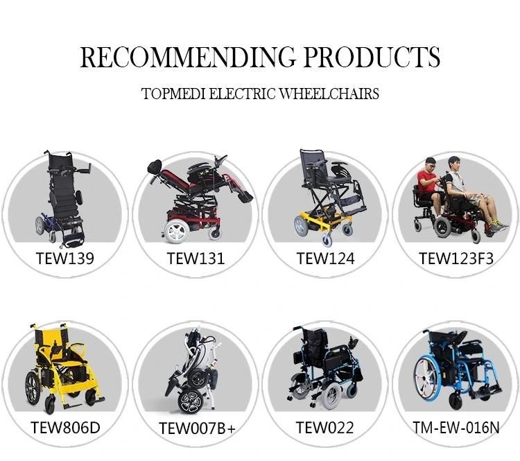 CE Aluminum 24V 250W Motor Portable Folding Electric Wheelchair for Elderly