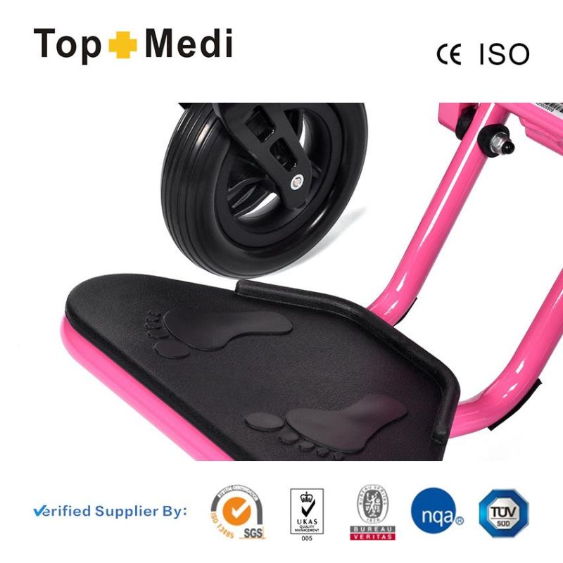 Unique Fashion Pink Color Aluminum Alloy Foldable Electric Wheelchair for Elderly