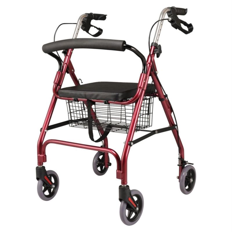 with 4 Wheels Disabled/Elderly People Indoor and Outdoor Easy Carry Aluminum Light Weight Height Adjust Walking Aid Orthopedic Rehabilitation Walker Rollator