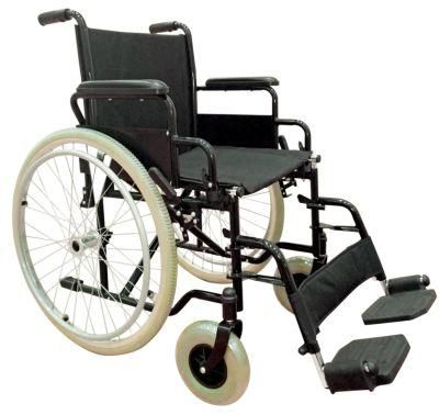 Foshan High Class Flip up Armrest Steel Wheelchair Mag Manual Foldable Wheel Chair Painting Frame