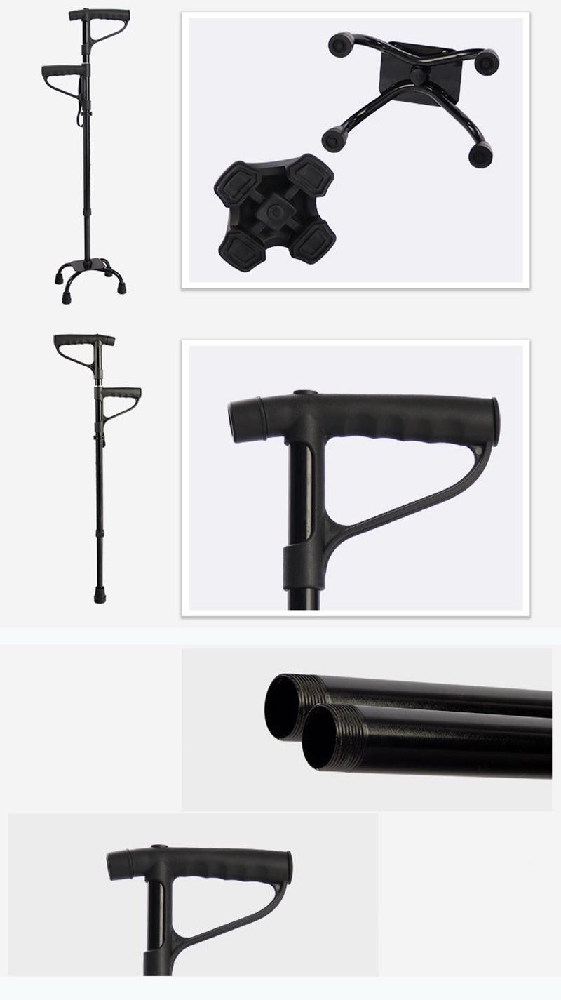 Aluminum Alloy Crutches Walking Stick Retractable Walking Stick for The Elderly Multi-Functional Four-Legged Walking Stick with Light