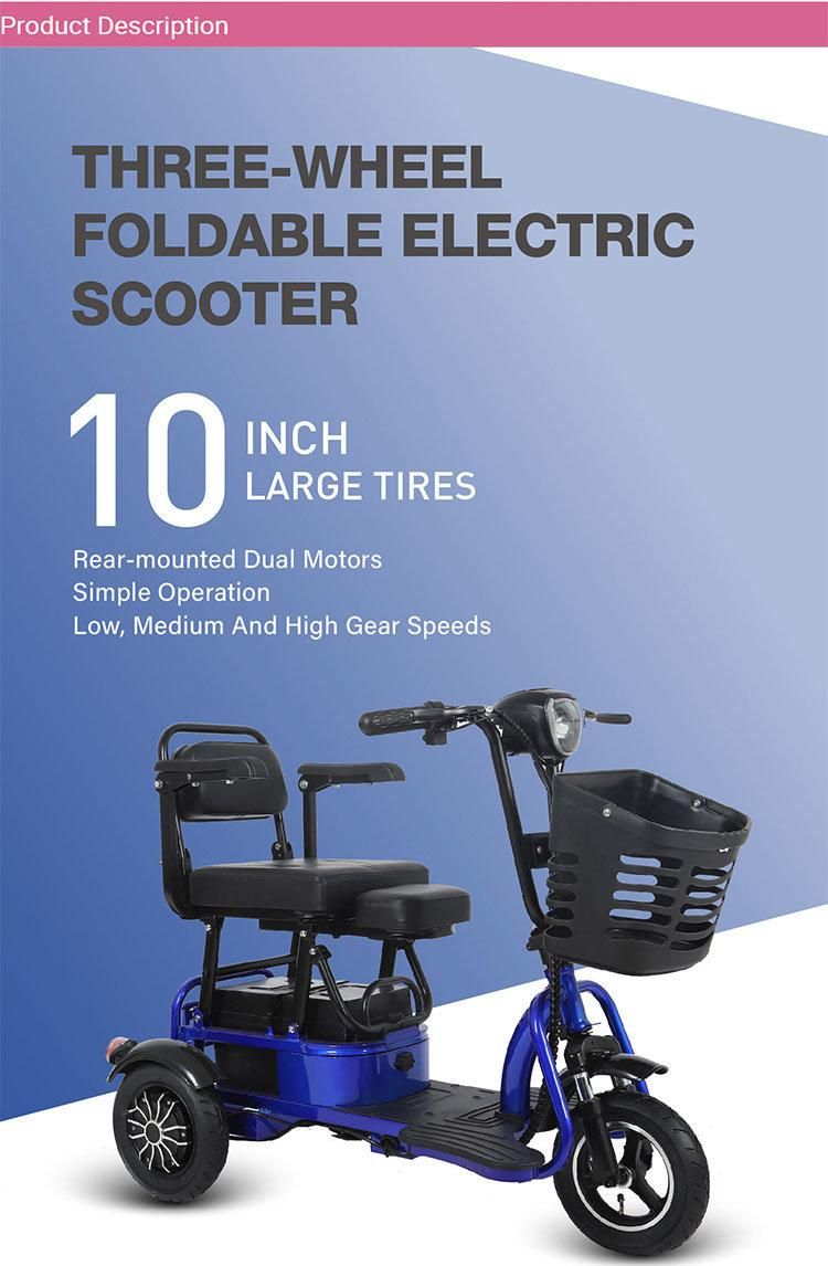 High Quality Three Wheel Electric Disabled Scooter Pedicab 3 Wheels Car