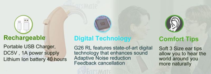 The Best Rechargeable Hearing Aid Digital Bte Aid G26rl Earsmate 2020