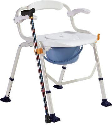Steel Shower Chair and Toilet Bath Seat Multifunctional 3 in 1 Commode Chair Bathroom Foldable Adjustable