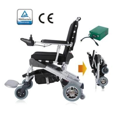Hot Sale! New Innovative Design 8 Inch Rear Wheel Power Electric Folding Wheelchair/ Motorised Wheelchair with Ce Certificate