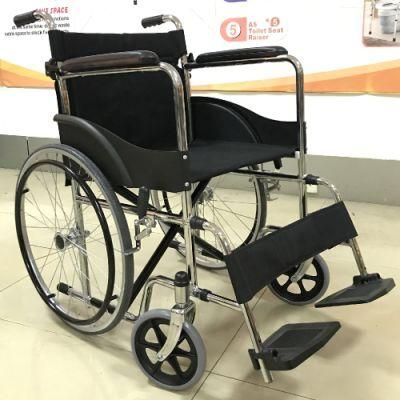 Compact Economy Steel Wheelchair Stuff 558PCS/40&prime; Hc Saving Sea Freight with Detachable Back Detachable Footrest Cheapest Small Package