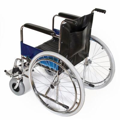 Silla Ruedas at Best Standard Basic Chrome Plated Steel Manual Portable Handicapped Wheel Chair