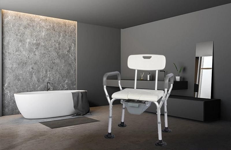 Aluminum Alloy Bath Chair for The Elderly Potty Chair Commode Chair Shower Chair Non-Slip Bathroom Chair