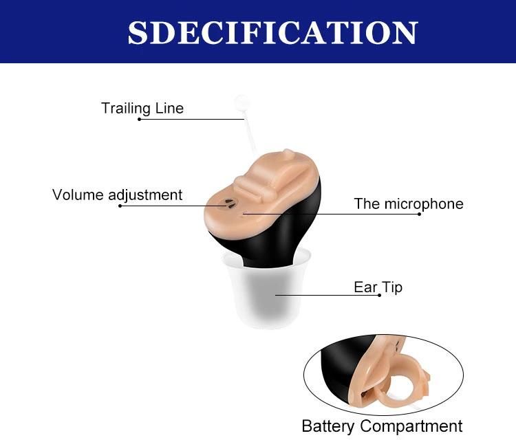 Deep Ear Canal High Power Holesale Hearing Aid Mini Audiphones