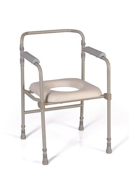 Health Care Equipment Disabled Toilet Commode Chair Bath Hospital Chromed Steel Toilet Commode Chair