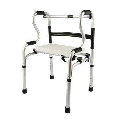 Aluminum Alloy Walker for The Elderly with Seat Plate Adjustable Walking Aid