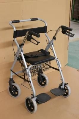 Durable Lightweight Aluminum Alloy Disabled Portable Folding Walking Aids Upright Walker Rollator