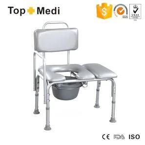 Rehabilitation Therapy Suppliers Aluminum Safety Adjustable Economical Price Bath Bench Shower Chair with Commode for Disabled