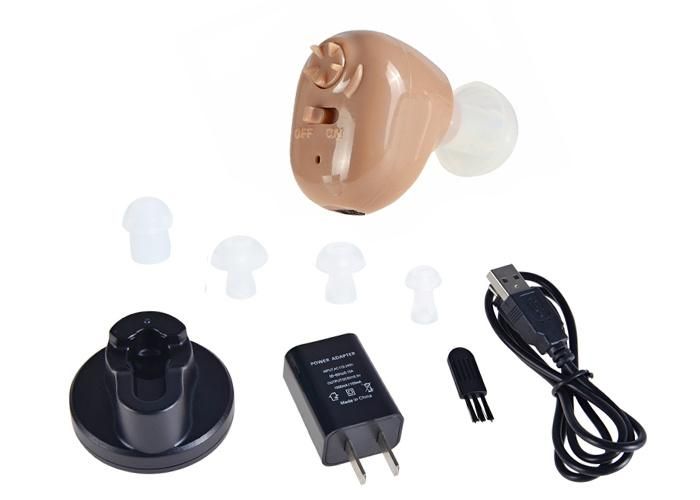 Rechargeable Hearing Aids by USB Charger in Ear Canal Earsmate Digital Hearing Amplifiers