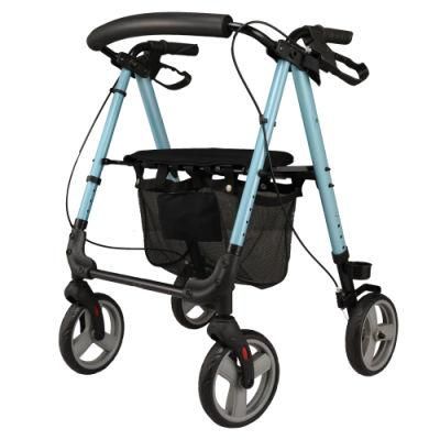 Hot Selling Rehabilitation Therapy Adjustable Aluminum Walking Rollator for Elderly