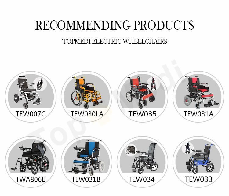 Hospital Equipment Lightweight Aluminum Foldable Electric Wheel Chair with Pg Controller