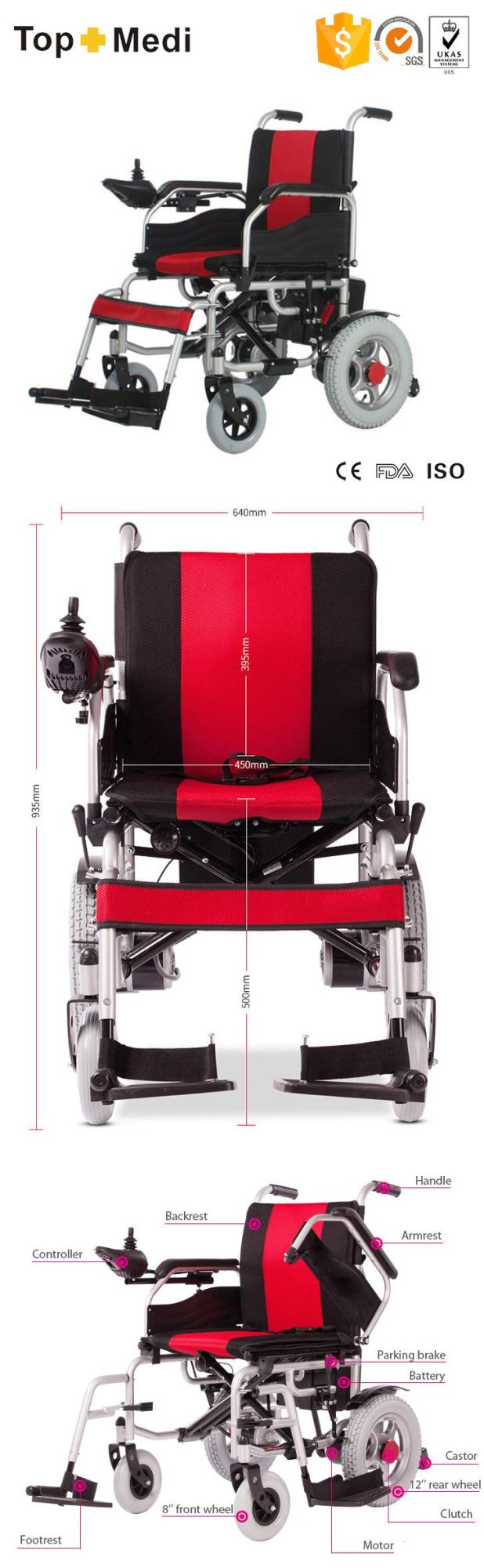 OEM Medical Folding Non Electric & Power Manual Wheel Chair