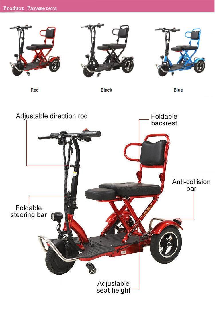 Cheap Four Wheels Folding Disabled Electric Mobility Scooter with Single Seat