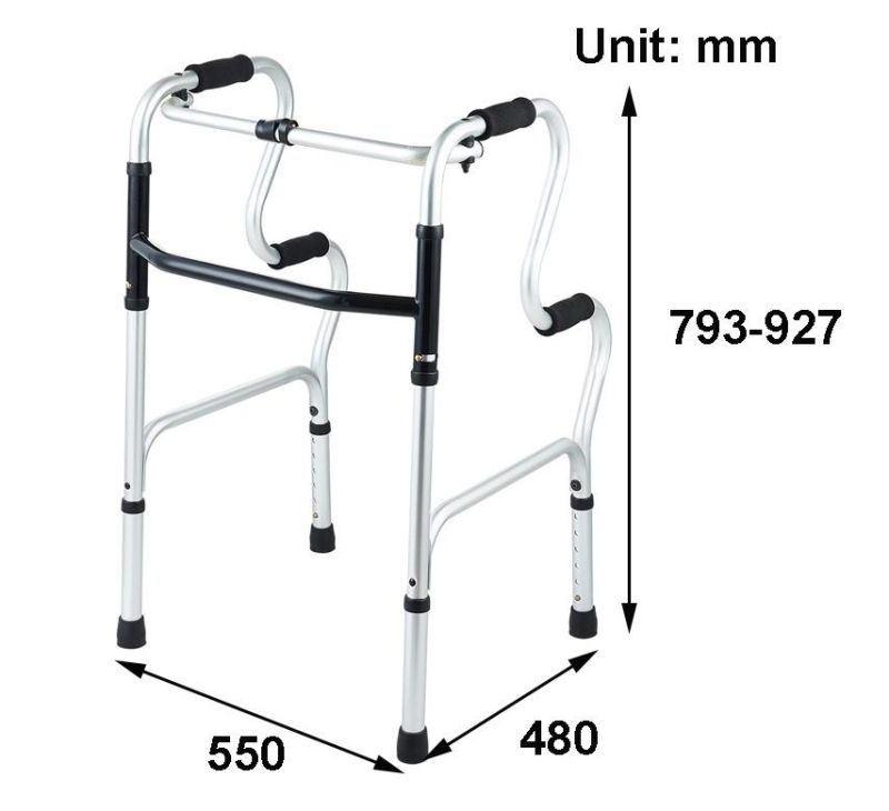 Rollator Walker Folding Lunge Walking Frame Lightweight Aluminium with Wheels