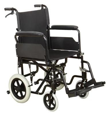 24&quot; PU Solid Rear Wheel 8&quot;Solid Castor Transport Wheelchair