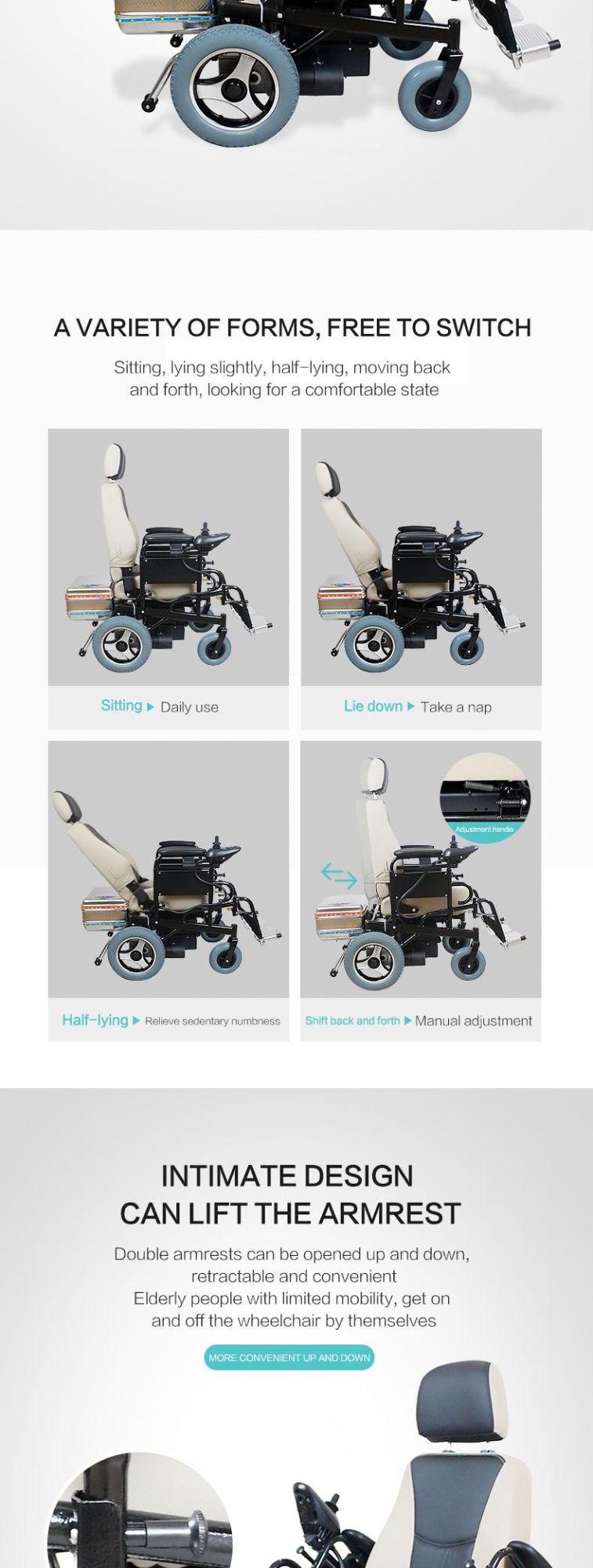 Heavy Wheel Chair Electric Power Wheelchair