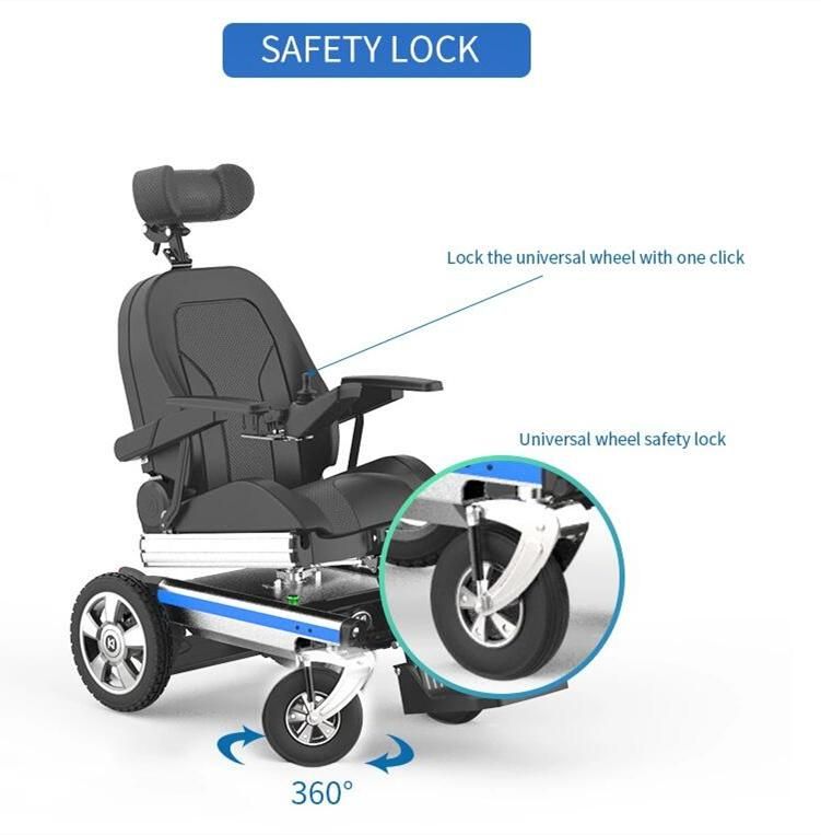 Aluminium Seat Rotation Folding Electric Wheelchair