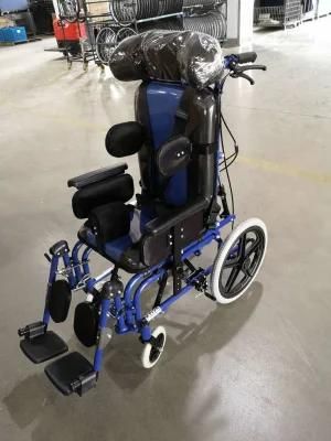 Aluminum High Back Recliner Wheelchair for Cerebral Palsy Children