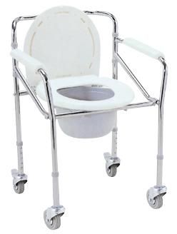 Folding Toilet Seat with Cushion for Disabled Commode Chair with Bucket Steel with Wheel Castor Transfer Handicapped Equipment Bedside