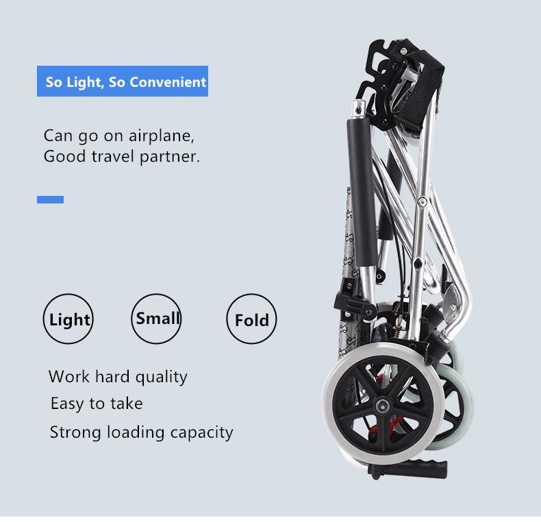 Ultra Light Folding Airplane Transport Wheelchair