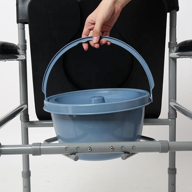 Width Adjustable Commode Chair/High Carbon Steel Extra Wide Commode