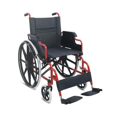 Tsw909b Lightweight Folding Steel Manual Wheelchair for Elderly Hand Push