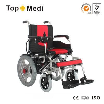 Topmedi Hot Products Electric Foldable Lightweight Folding Wheelchair for Disabled