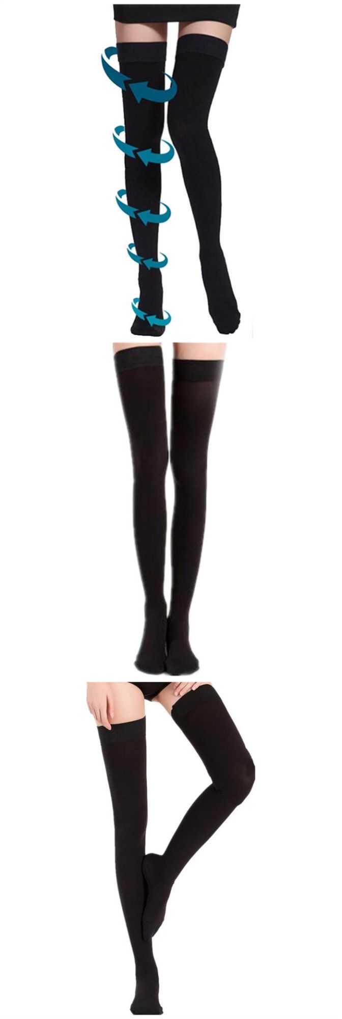 Professional Thigh High 34-46mmhg Varicose Veins Medical Compression Stockings