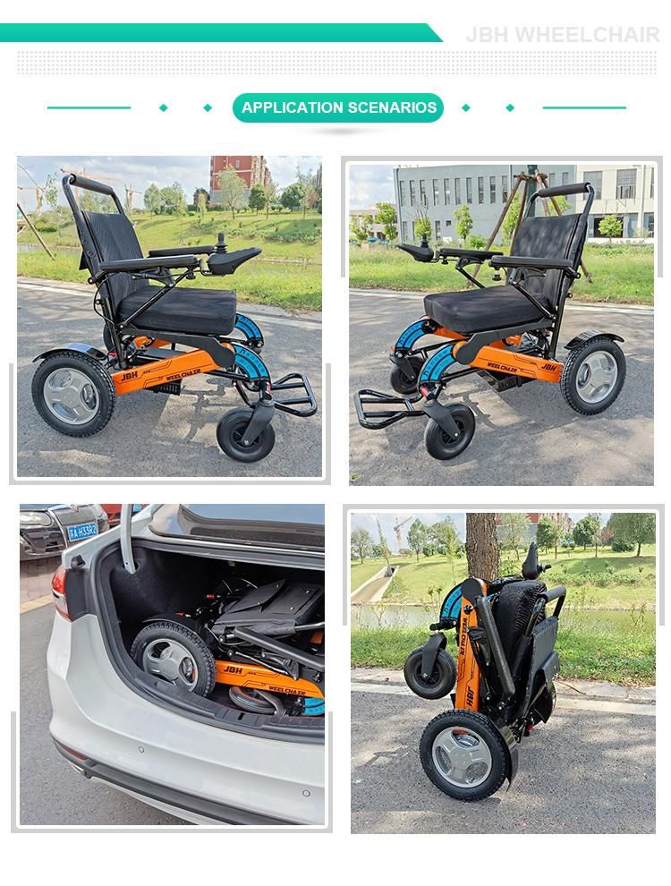 Jbh Manufacturer High Quality Portable Electric Folding Wheelchair Lightweight D12