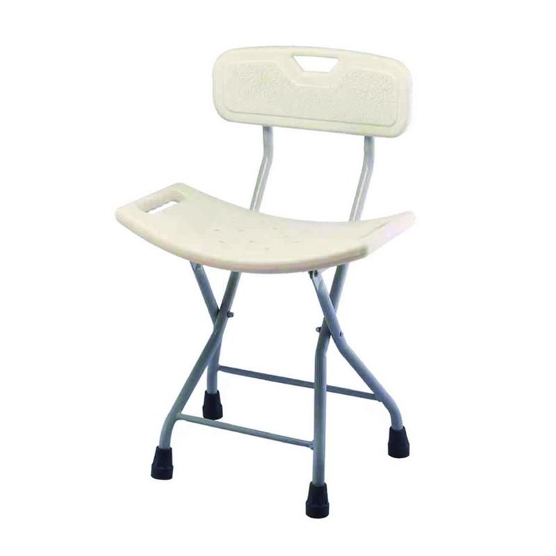 Steel Folding Shower Chair PE Material Seat Board Anti-Slip Foot Pad Easy Fold Bath Bench Rehabilitation Medical Equipment in Bathroom for Pregnant Woman