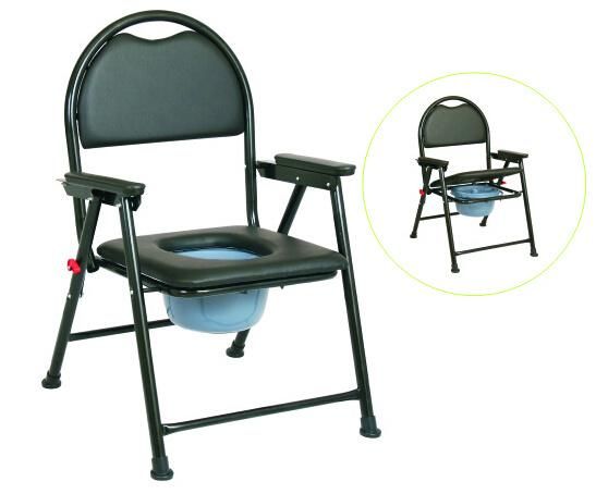 Medical Hospital Handicap Foldable Bathroom Toilet Chair Commode Backrest