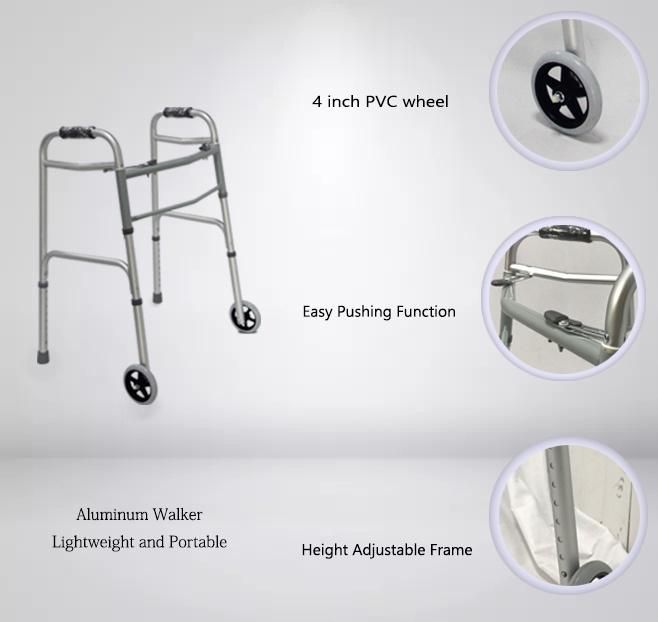 Folding Adjustable Aluminum Walker for The Elderly